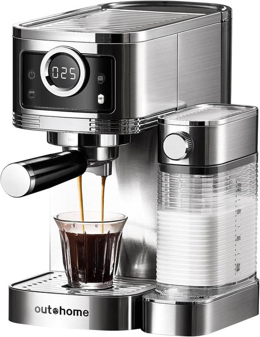 OUTOHOMO Espresso Machines 20 Bar Cappuccino with Built-In Milk Frothier