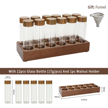 Individual coffee storage tubes for convenient daily bean dosing.