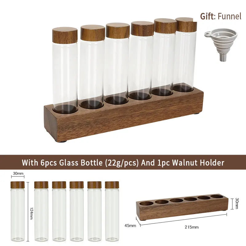 Coffee bean tube organizer for espresso grinders and brewing stations.