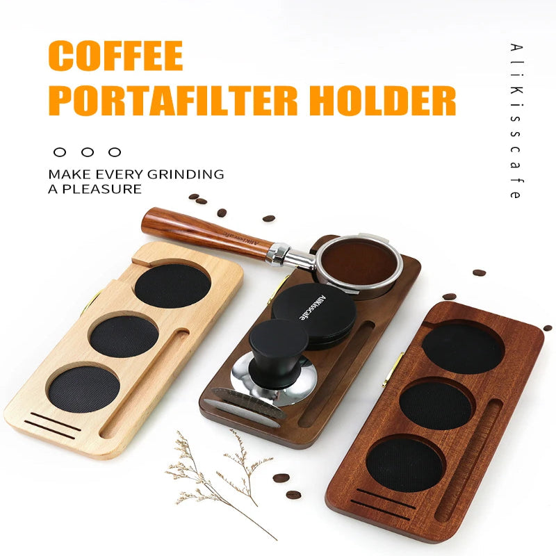 Ergonomic espresso tamper station for everyday home brewing.