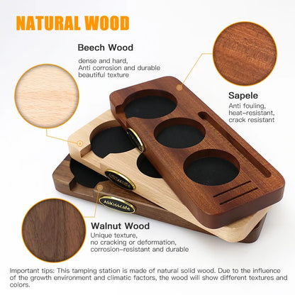 ALIKISSCAFE coffee station accessory with a natural wood finish.