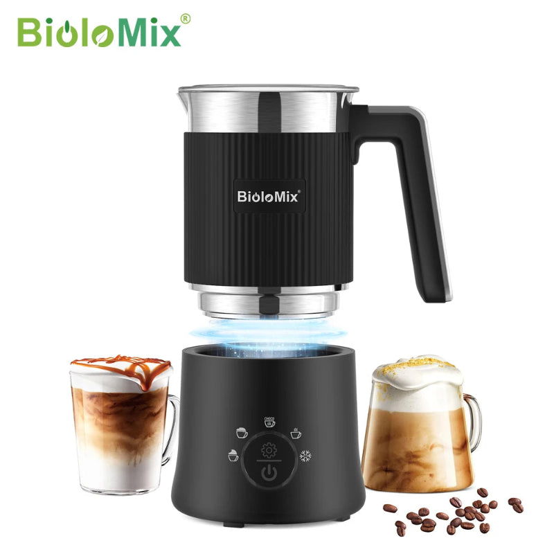 BioloMix 5-in-1 automatic milk frother and steamer.