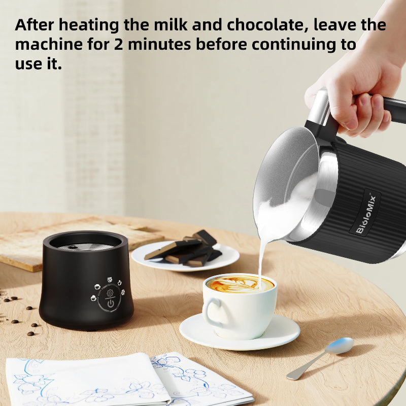 BioloMix milk frother for hot chocolate and specialty drinks.