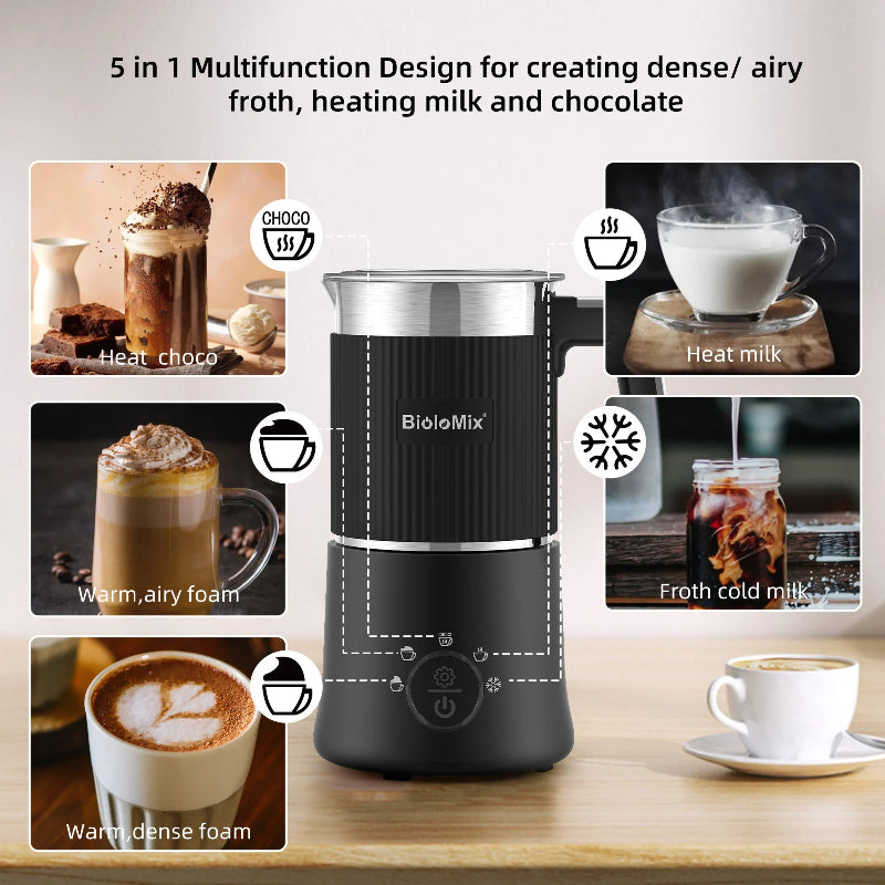 Automatic milk frother for cappuccino and espresso beverages.