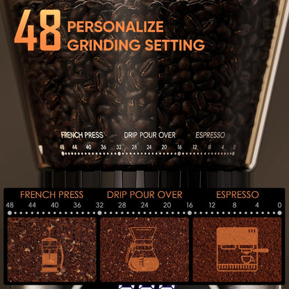 BioloMix coffee grinder with stainless steel conical burrs.