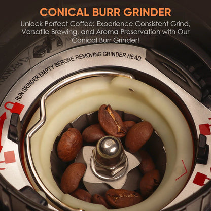 Electric coffee grinder for espresso and pour-over brewing.