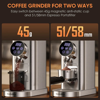 Grind fresh coffee beans with the BioloMix coffee grinder.