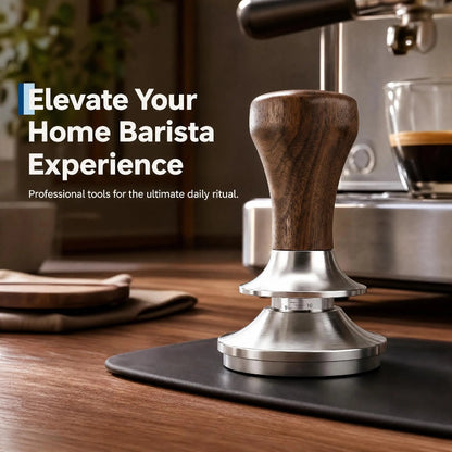 Self-leveling coffee tamper for home baristas.