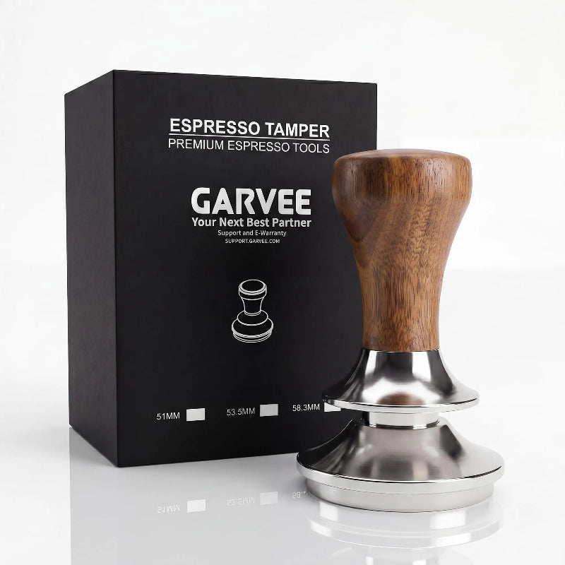 Ripple-base espresso tamper for home coffee brewing.