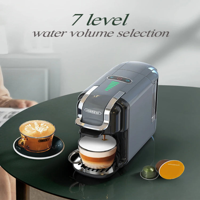 HiBREW H2B black multi-capsule espresso and coffee maker.