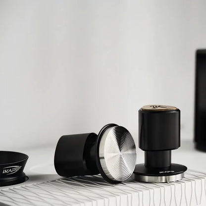 Constant-pressure tamper designed for consistent espresso extraction.