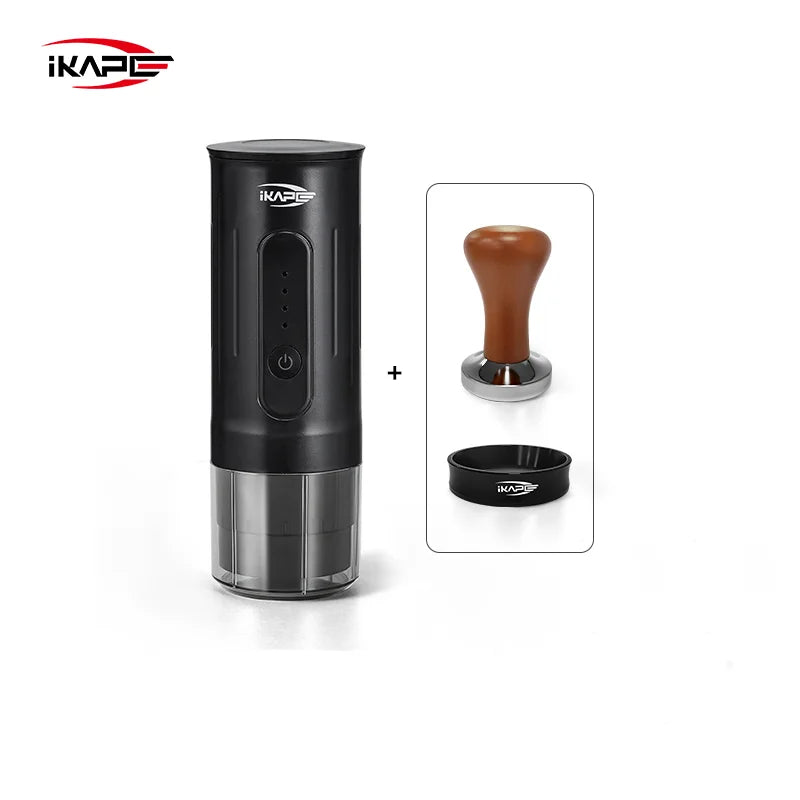 Portable espresso brewer for coffee lovers on the go.