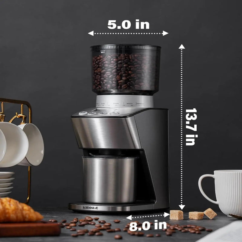 Home coffee grinder with 51 adjustable grind settings.