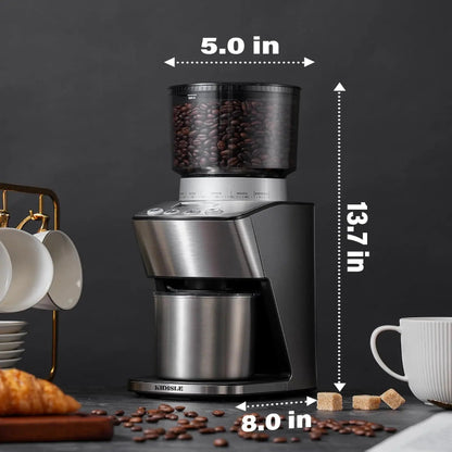 Home coffee grinder with 51 adjustable grind settings.