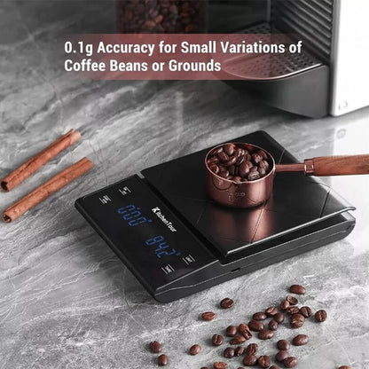 Smart coffee scale designed for espresso and pour-over brewing.
