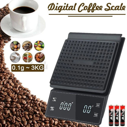 Rechargeable KitchenTour coffee scale for everyday brewing.