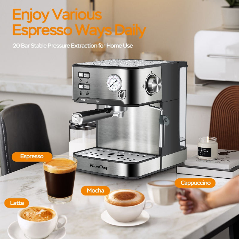 Two-cup filter basket included with the PlumChef espresso machine.