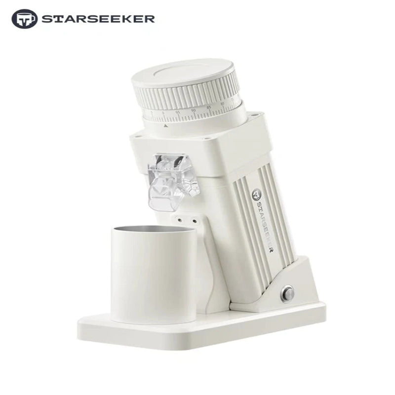 STARSEEKER E55Pro titanium burr grinder for home baristas and coffee lovers.