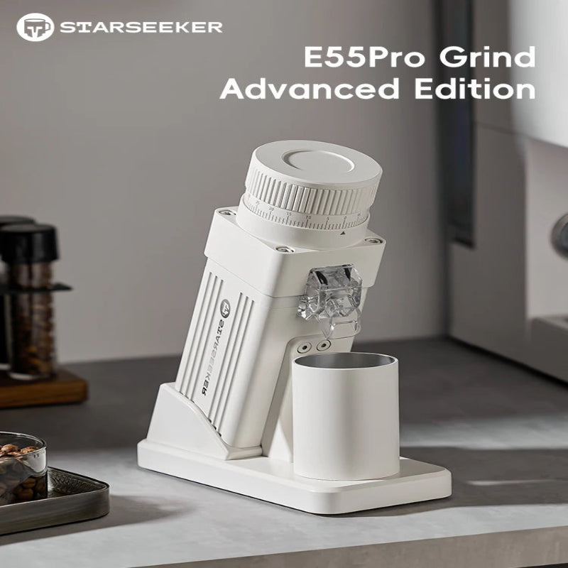 Premium STARSEEKER E55Pro grinder with 55mm titanium conical burr.