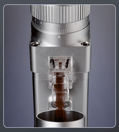 Grind fresh coffee beans with the STARSEEKER E55Pro burr grinder.