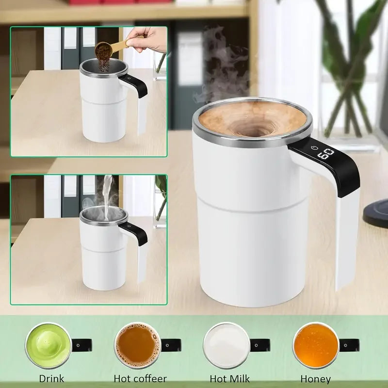 LED temperature display integrated into the coffee mug handle