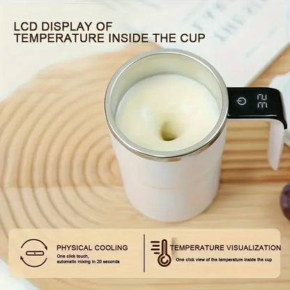 LED temperature display integrated into the coffee mug handle
