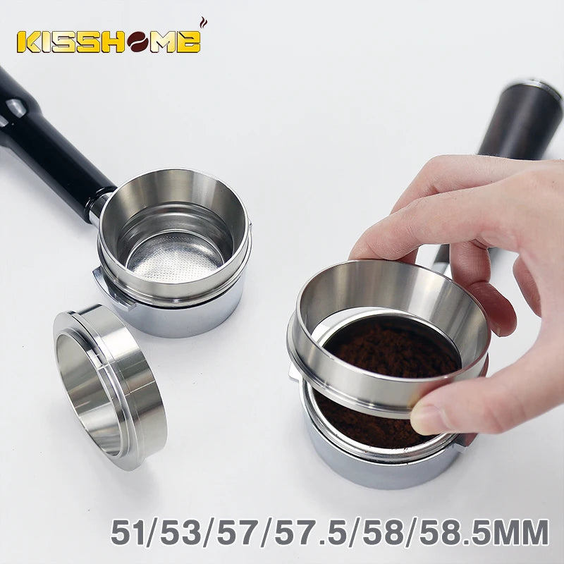 Hand holding a metal coffee grinder with a white background, featuring the KISSHOME brand.