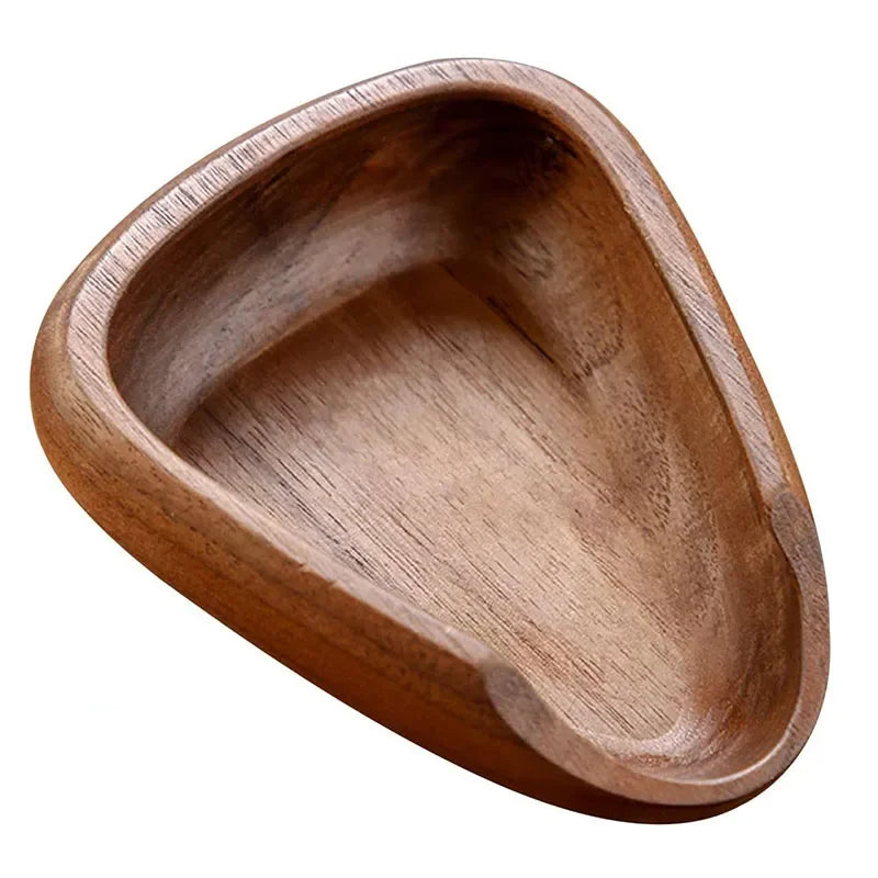 Wooden soap dish with a natural finish on a white background