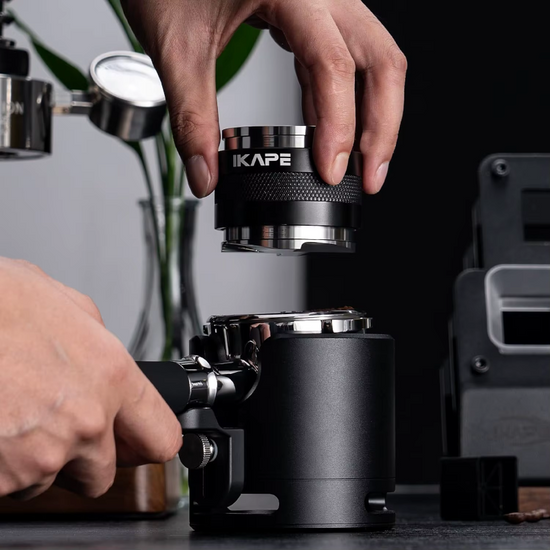 IKAPE espresso tool set size options for 51 mm, 53.3 mm, and 58.35 mm portafilters