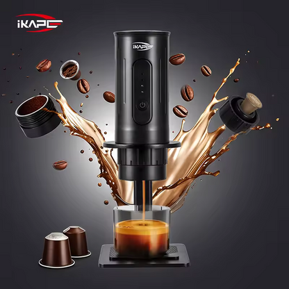 IKAPE manual coffee maker with compact handheld design.